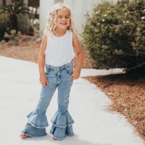 Oopsie Daisy Ruffle Flare Jean Sz 8